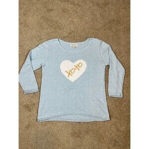 Cotton Country Girl/Women Sweater Light Blue Knit Round Neck Pullover Sz‎ S/P